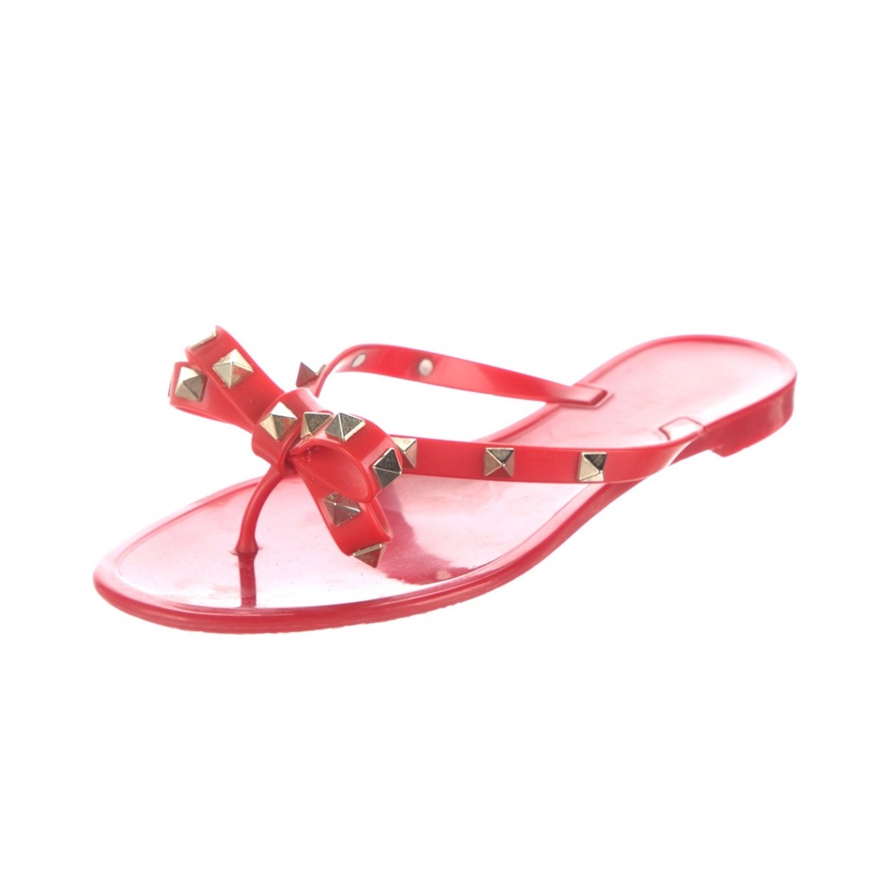 Valentino Rockstud Accents Flip-Flops